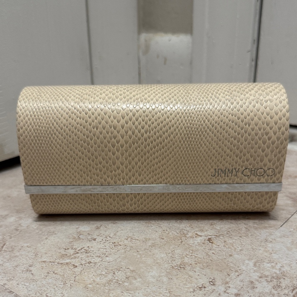 Jimmy Choo Beige Snakeskin Sunglasses Case